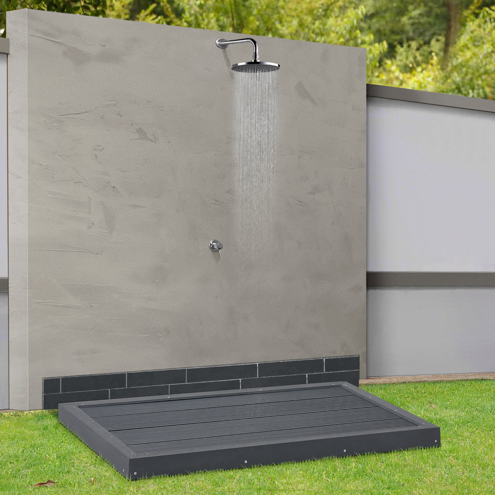 WPC Bodenplatte Nürtingen für Solardusche 101x63x5,5cm [en.casa] - premiumXL