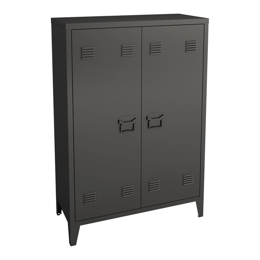 Metallschrank Oripää - 110x75x33cm - Schwarz