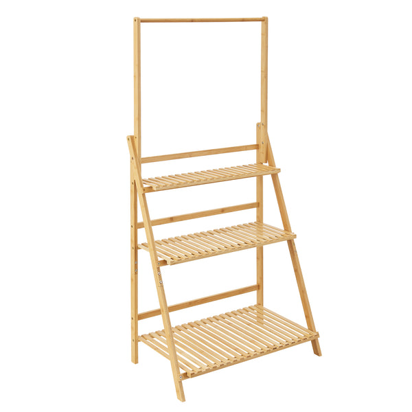 Pflanzenleiter Brändö 3-Ebenen 144 x 70 x 39,5 cm Bambus  [en.casa]