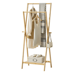 Garderobenständer Keitele 150 x 60 x 42 cm Bambus Natur [en.casa]