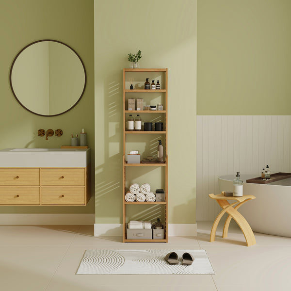 Standregal Forssa 165 x 42 x 28 cm Bambus Natur [en.casa]