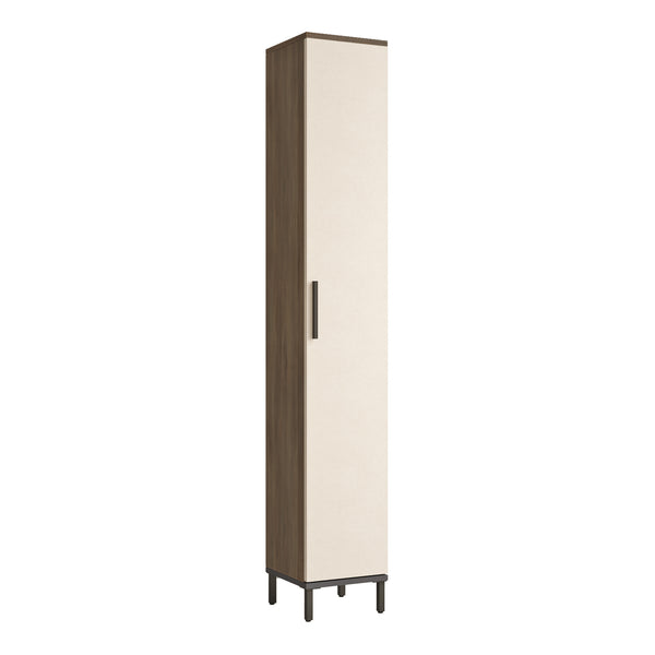 Hochschrank Lieto mit 6 Ablagefächern 183,5 x 29,5 x 29,5 cm Eiche grau [en.casa]