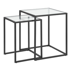 Satztisch Holstebro Schwarz/Transparent [en.casa]