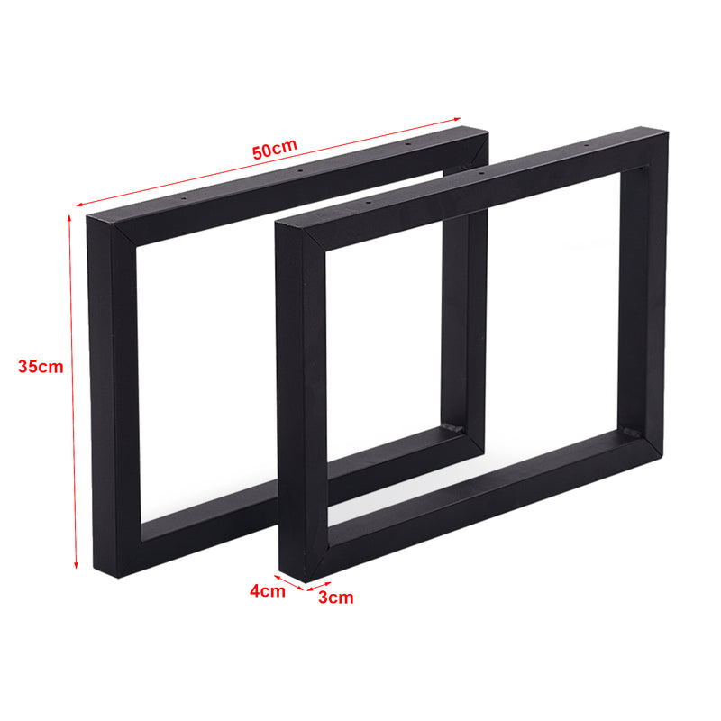 Maßskizze Tischgestell Lunderskov 2er-Set Stahl 35x50cm Schwarz [en.casa]
