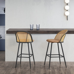 Barhocker Gausdal 2er Set Braun / Schwarz [en.casa]