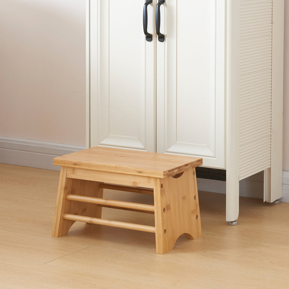 Tritthocker Ryslinge bis 100 kg Bambus [en.casa] - premiumXL
