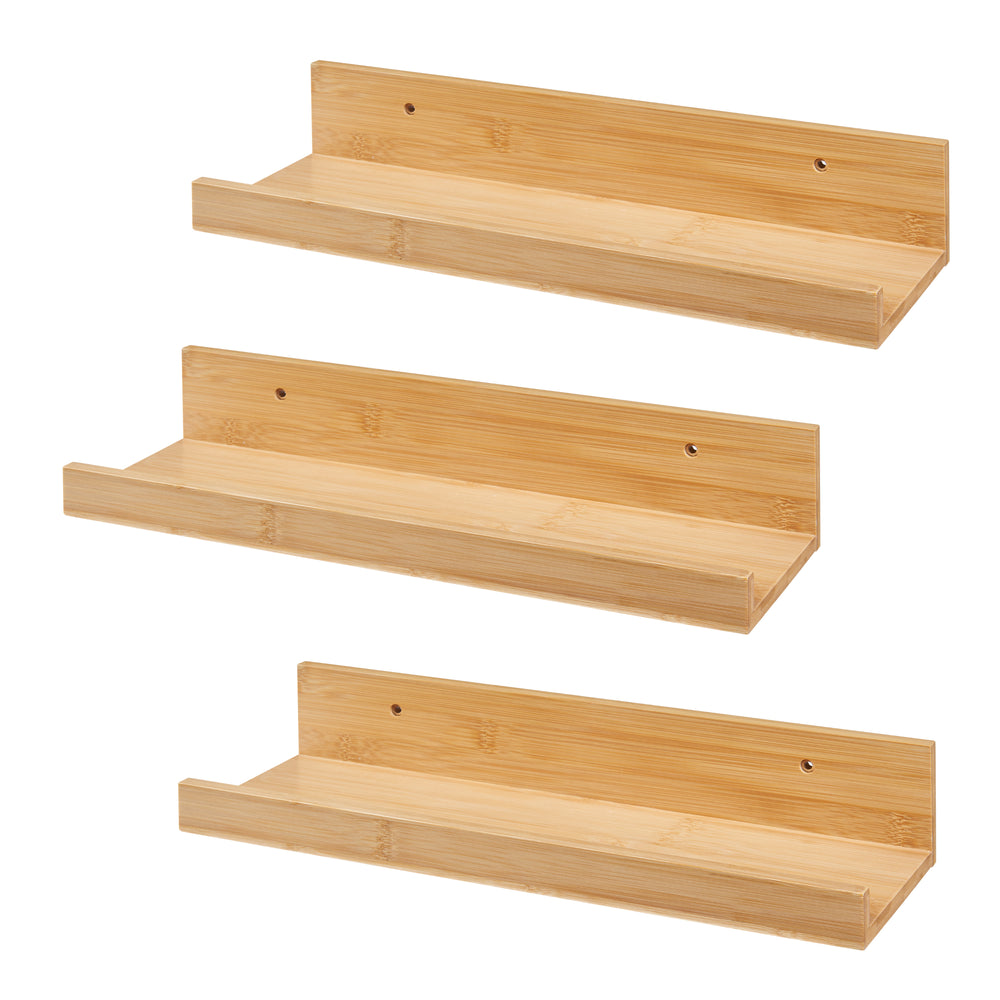 Wandregalset Gildeskål 3er Set 40x13x7cm Bambus [en.casa] - premiumXL