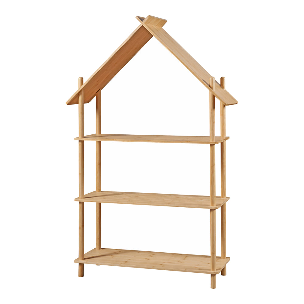 Kinderregal Hamarøy Bambus in Hausoptik 137x90x30cm [en.casa] - premiumXL