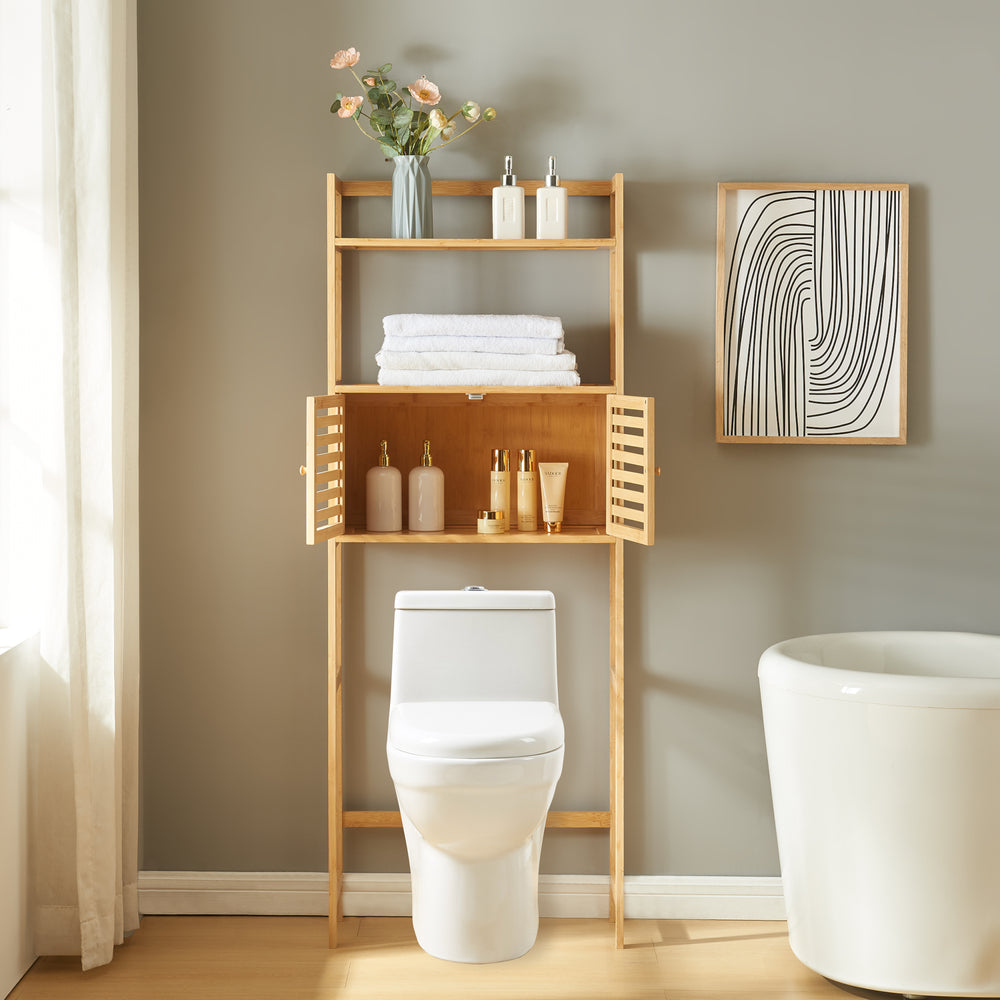 Badezimmerregal Haugesund 158x60x26 cm Bambus [en.casa] - premiumXL