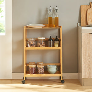 Servierwagen Huddinge 80x53x30 cm Bambus [en.casa]
