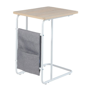 Laptoptisch Dyrøy 56x48x37cm Weiß/Eiche [en.casa]
