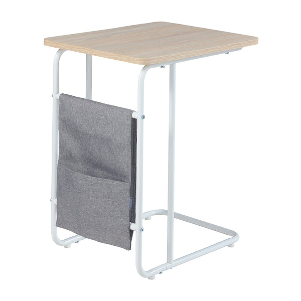 Laptoptisch Dyrøy 56x48x37cm Weiß/Eiche [en.casa]