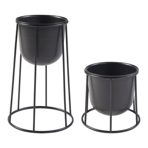 Pflanzenständer Nesseby 2er Set Metall Schwarz [en.casa]