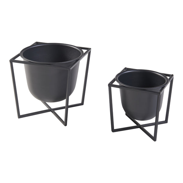 Pflanzenständer Nordmaling 2er Set Metall Schwarz [en.casa]