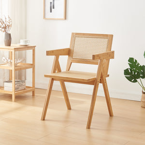 Esszimmerstuhl Asikkala 79x50x50cm Bambus/Rattanoptik [en.casa]