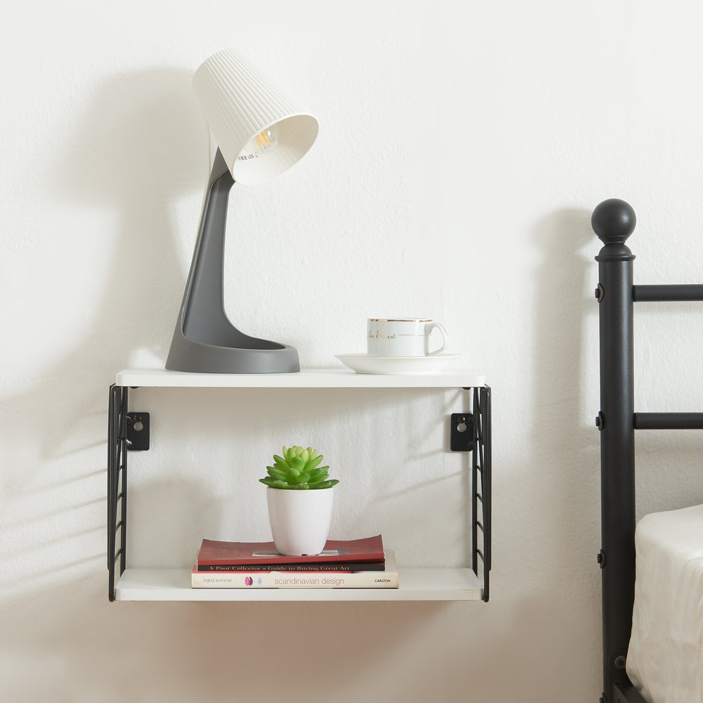 Wandregal Moss 39x18x23 cm Schwarz/Weiß [en.casa] - premiumXL