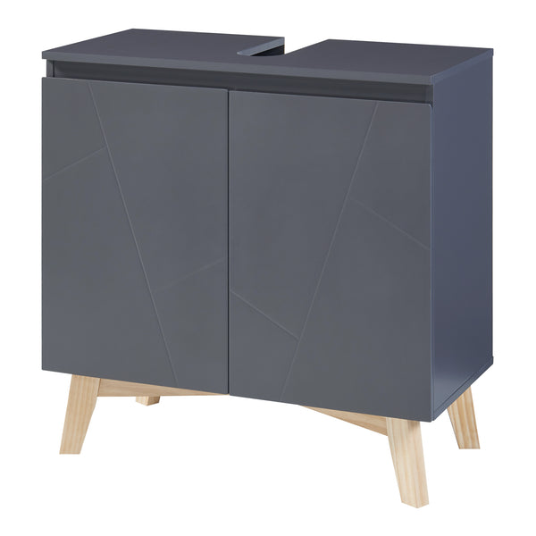 Waschbeckenunterschrank Overath 60x60x30cm Grau [en.casa]