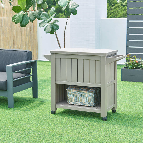 Outdoor Kühlwagen Arsita 102x47x87 cm Beige [casa.pro]