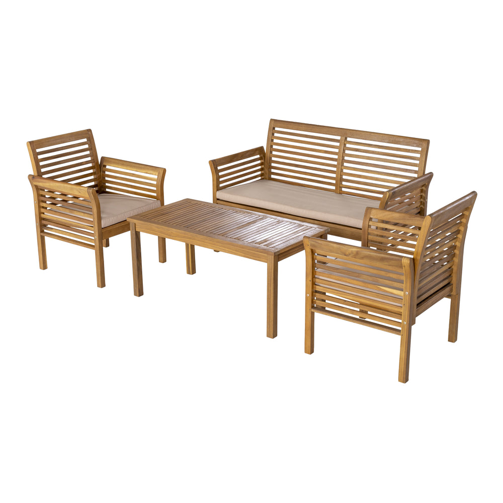 Gartenmöbelset Candela 4 - tlg. Akazienholz Holzfarben [casa.pro] - premiumXL