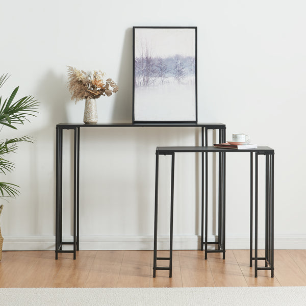 Konsolentisch Ørsta 2er Set Schwarz [en.casa]