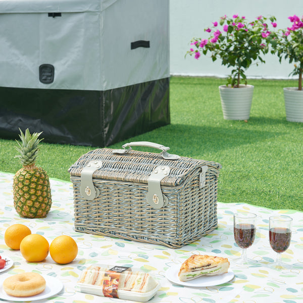 Picknickkorb Folldal für 2 Personen 40x28x25 cm [casa.pro]