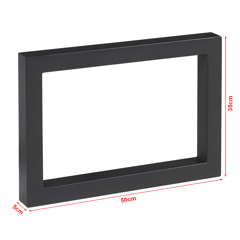 Maßskizze Tischgestell 2er Set Lunderskov 35x50cm Schwarz [en.casa]