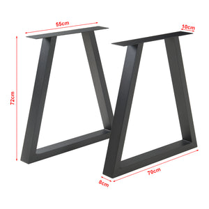 Tischgestell 2er Set Lyngby 72x55/70cm Schwarz [en.casa]