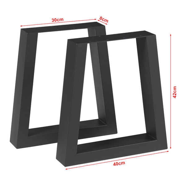 Tischgestell 2er Set Marstal 42x40cm Schwarz [en.casa]