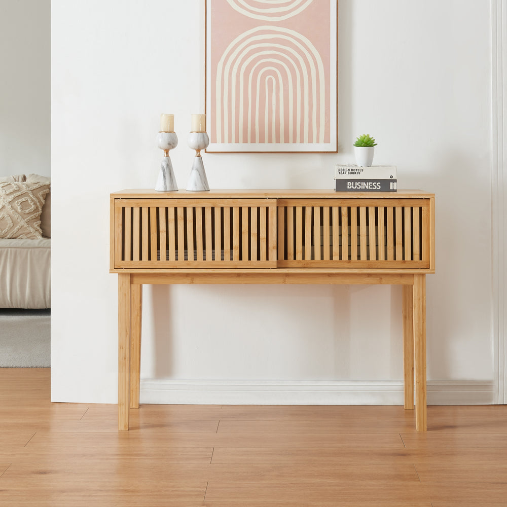 Konsolentisch Ypäjä 110x39x81 cm Bambus [en.casa] - premiumXL