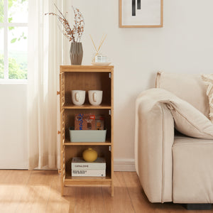 Beistellschrank mit 3 Türen Ypäjä 82x33x27 cm Bambus [en.casa]