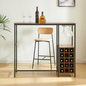 Bartisch Trøndelag 120x40x105 cm mit Weinregal für 15 Flaschen [en.casa]