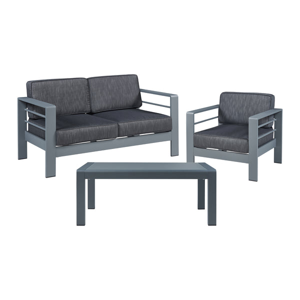 Gartenmöbelset Avise 3-tlg. Aluminium [casa.pro]