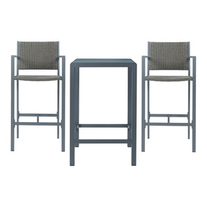 Bartischset Avise 3-tlg. Aluminium [casa.pro]
