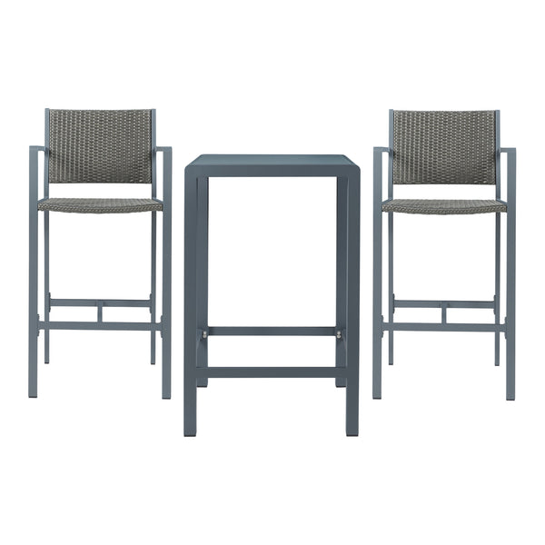 Bartischset Avise 3-tlg. Aluminium [casa.pro]