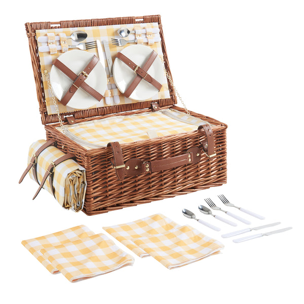 Picknickkorb Brindisi für 4 Personen Komplettset [casa.pro]