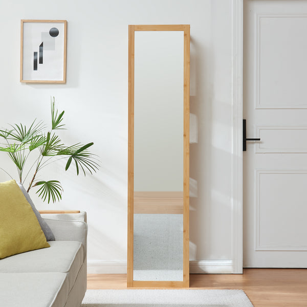 Spiegelregal As 170x40x35 cm Bambus [en.casa]
