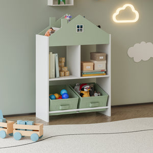 Kinderregal Vipsali 90x60x27 cm Mintgrün/Weiß [en.casa]