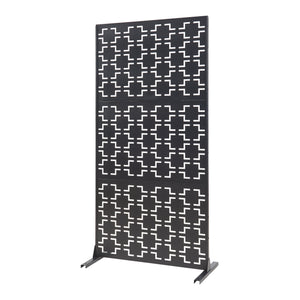 Indoor Trennwand Aaskis Stahl 200x100x50 cm Schwarz [casa.pro]