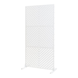 Indoor Trennwand Kekan Stahl 200x100x50 cm Weiß [casa.pro]