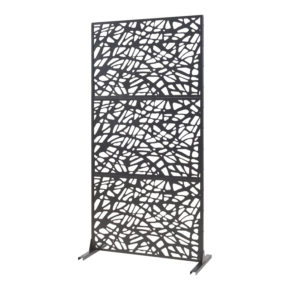 Indoor Trennwand Poskind Stahl 200x100x50 cm Schwarz [casa.pro] - premiumXL