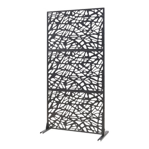 Indoor Trennwand Poskind Stahl 200x100x50 cm Schwarz [casa.pro]