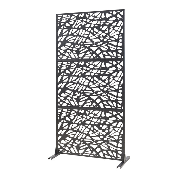 Indoor Trennwand Poskind Stahl 200x100x50 cm Schwarz [casa.pro]