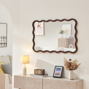 Wandspiegel Porloskid 90x60 cm Dunkelbraun [en.casa]