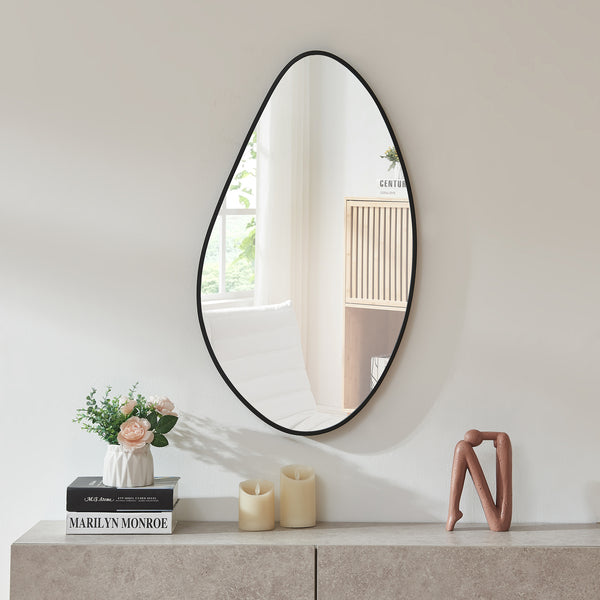 Wandspiegel Orland 82x46 cm Schwarz [en.casa]