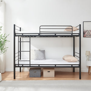 Metall-Etagenbett Bevapis 90x200 cm Schwarz [en.casa]