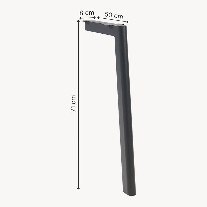 Maßskizze Tischbeine Hostang 4er-Set 50x8x71 cm Schwarz [en.casa]