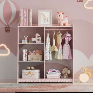 Kindergarderobe Vestnes 90x80x38 cm Cotton Candy/Weiß [en.casa]