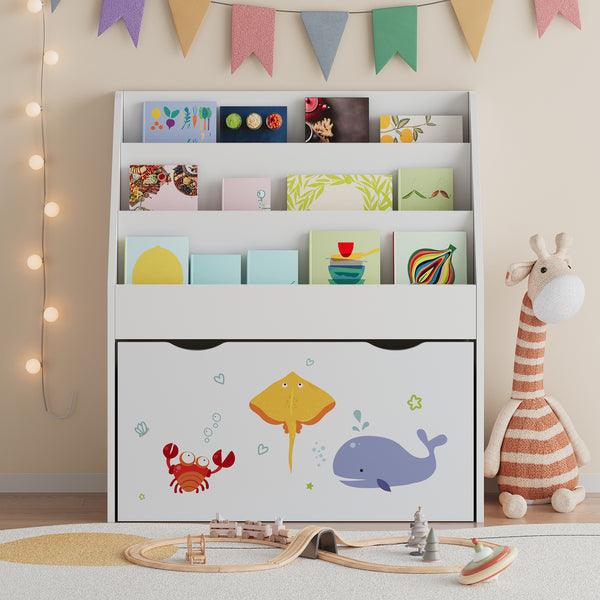Kinderregal Aarnskona 70x63x30 cm Aqua Dream Motiv [en.casa]