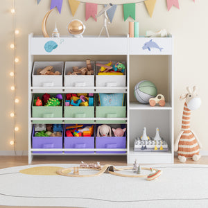 Kinderregal Farusa 80x90x30 cm Aqua Dream Motiv [en.casa]