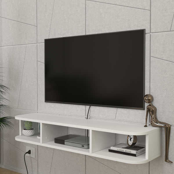 TV-Lowboard hängend Oundsvas 120x30x19 cm Weiß [en.casa]